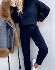 women's two-piece high collar lounge set