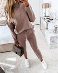 women's two-piece high collar lounge set