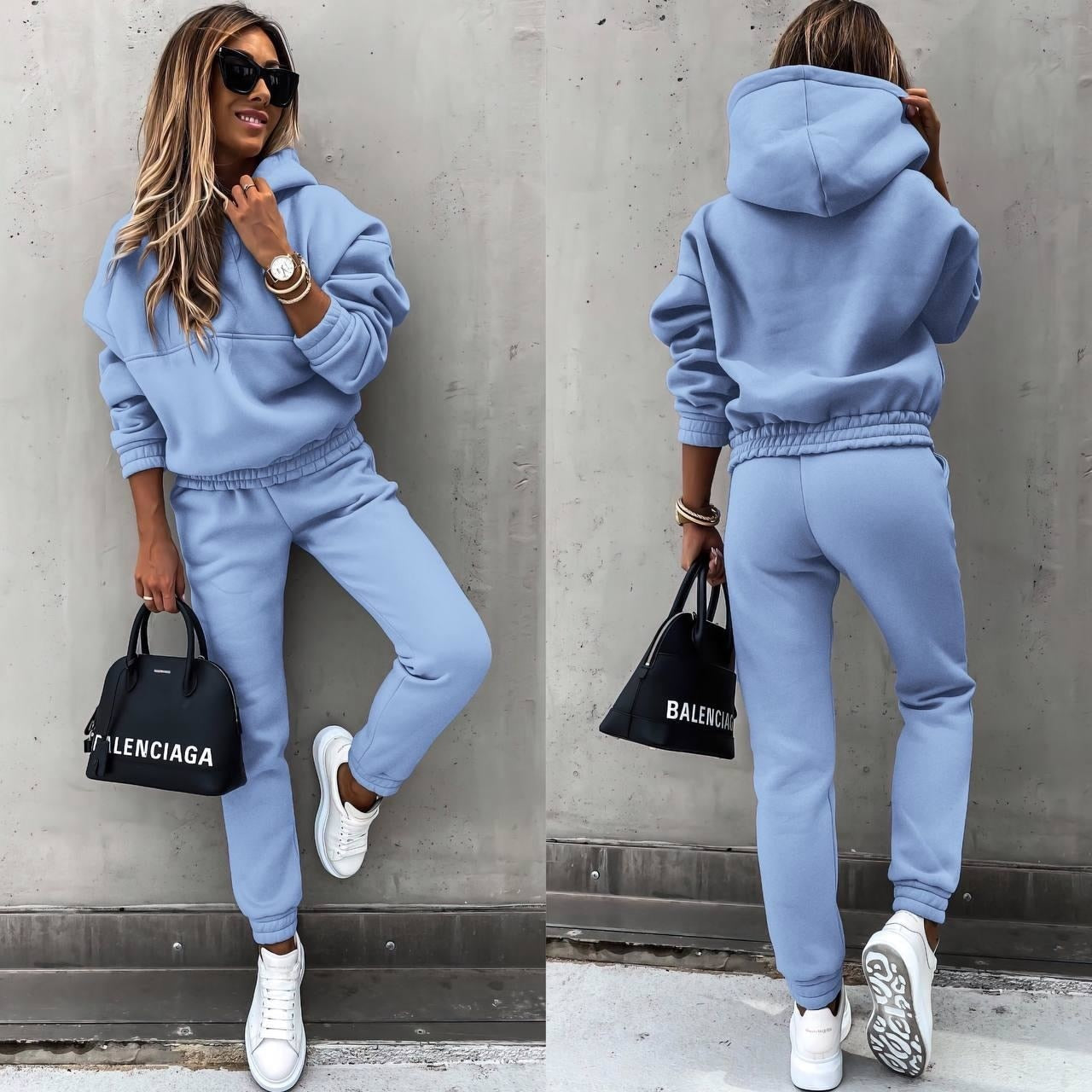 women's hooded two-piece tracksuit joggers