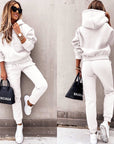 women's hooded two-piece tracksuit joggers