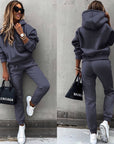 women's hooded two-piece tracksuit joggers