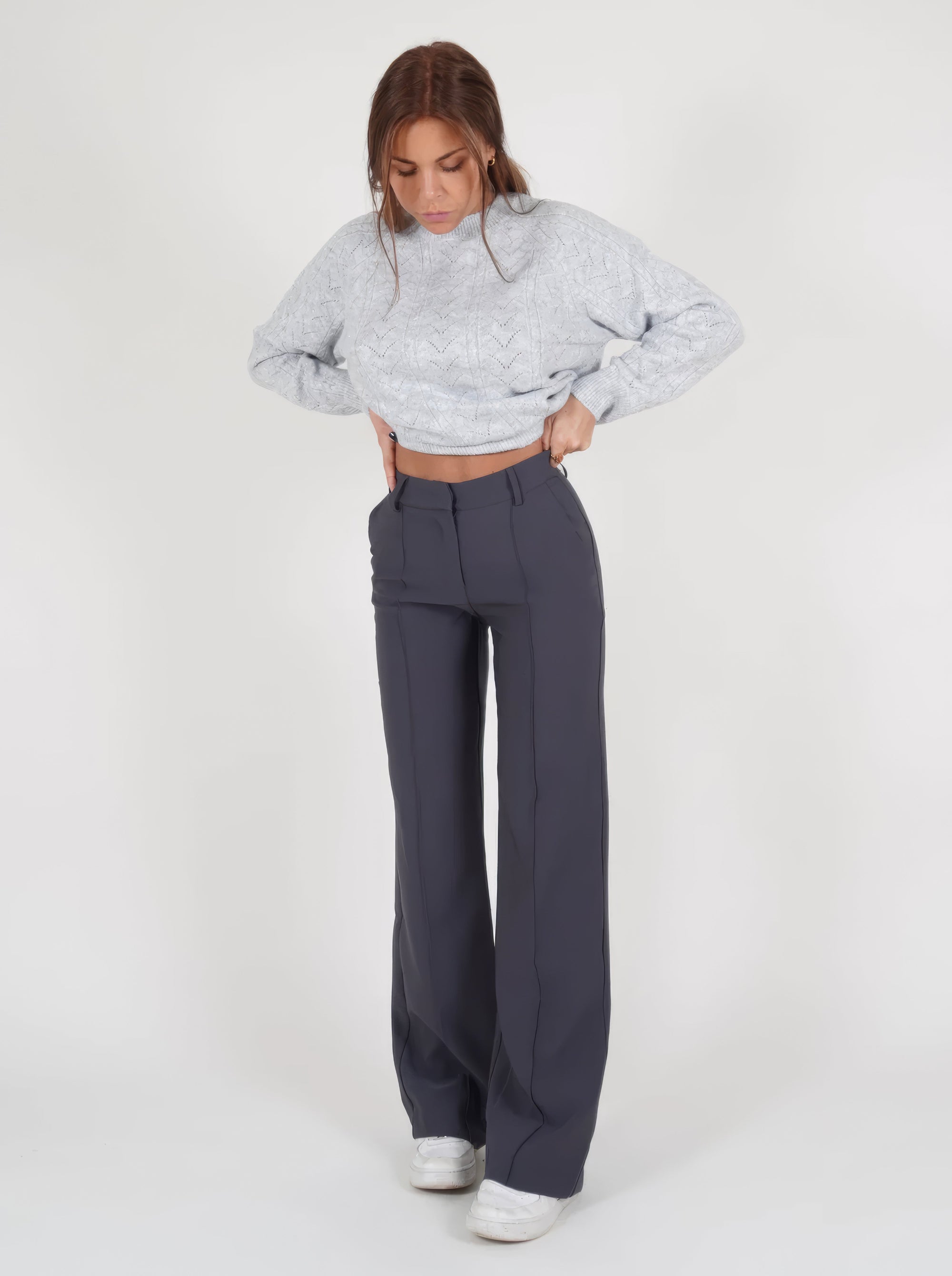 women's high waist wide-leg trousers