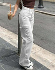 women's high waist cargo jeans with pockets