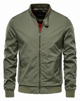 Men's black lightweight zip-up bomber jacket