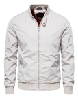 Men's black lightweight zip-up bomber jacket