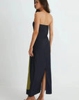 Abstract Calla Lily Maxi Dress With Strapless Neckline 1