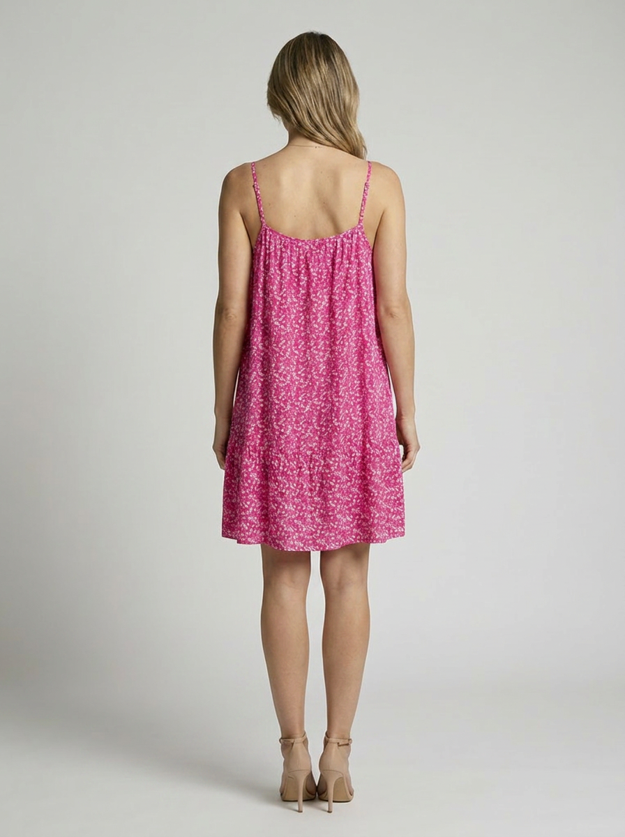 Women’s pink women's floral dress loose fit