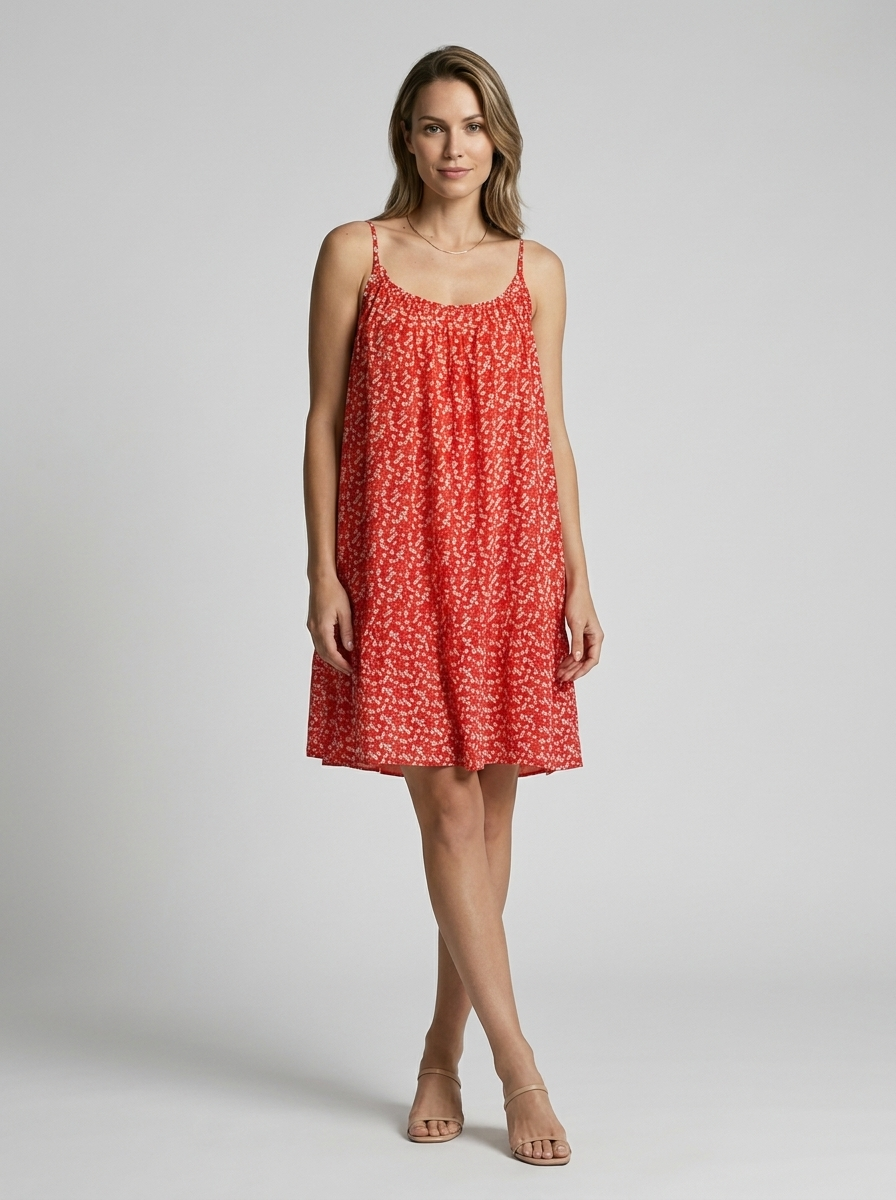 Women’s pink women's floral dress loose fit