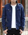 Men's khaki casual utility bomber jacket