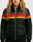 Women's navy blue waterproof hooded rain jacket