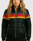 Women's navy blue waterproof hooded rain jacket