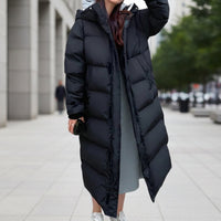 Nora | Women's Long Quilted Puffer Parka Hooded