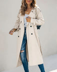Women's white long trench coat
