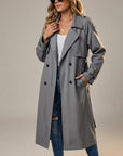 Women's white long trench coat