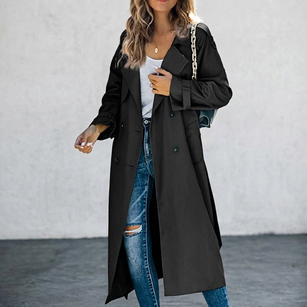Women's white long trench coat