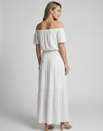 Women’s white women's off-shoulder maxi dress
