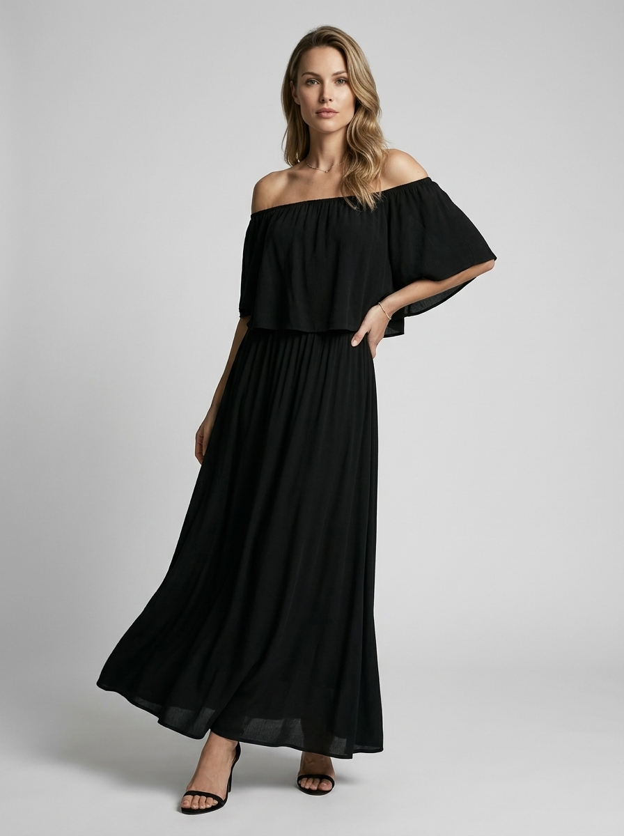 Women’s white women's off-shoulder maxi dress