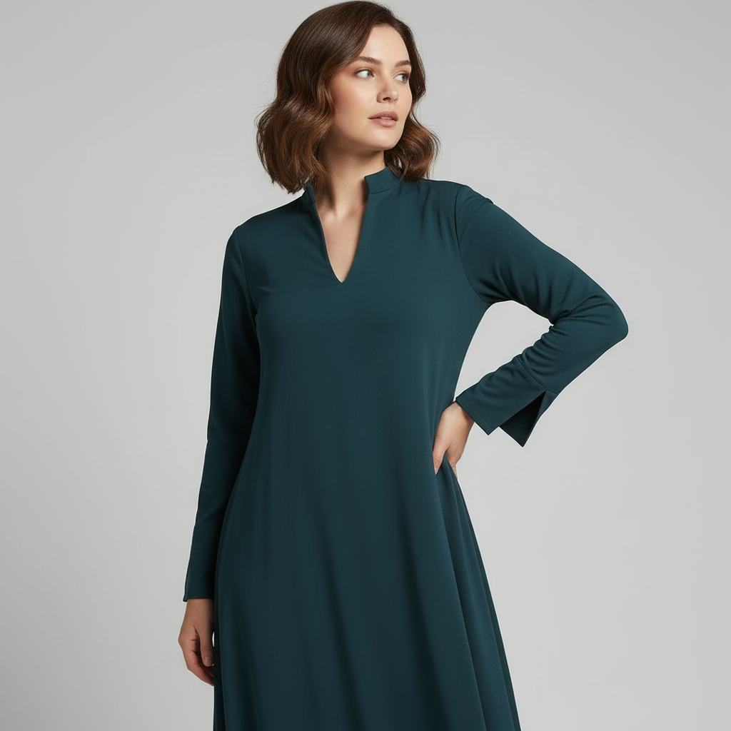 Women’s women's minimalist maxi dress v-neck