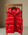 Women's light gray quilted padded vest