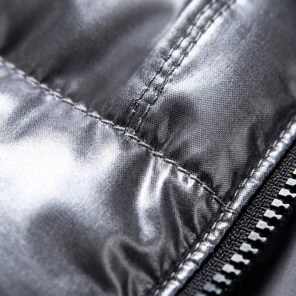 Women's light gray quilted padded vest