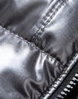 Women's light gray quilted padded vest