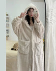 Women's long plush dressing gown robe