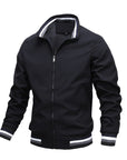Men's black zip-up classic bomber jacket