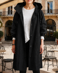 Women's hooded waterproof trench coat