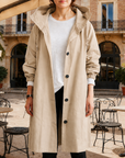 Women's hooded waterproof trench coat