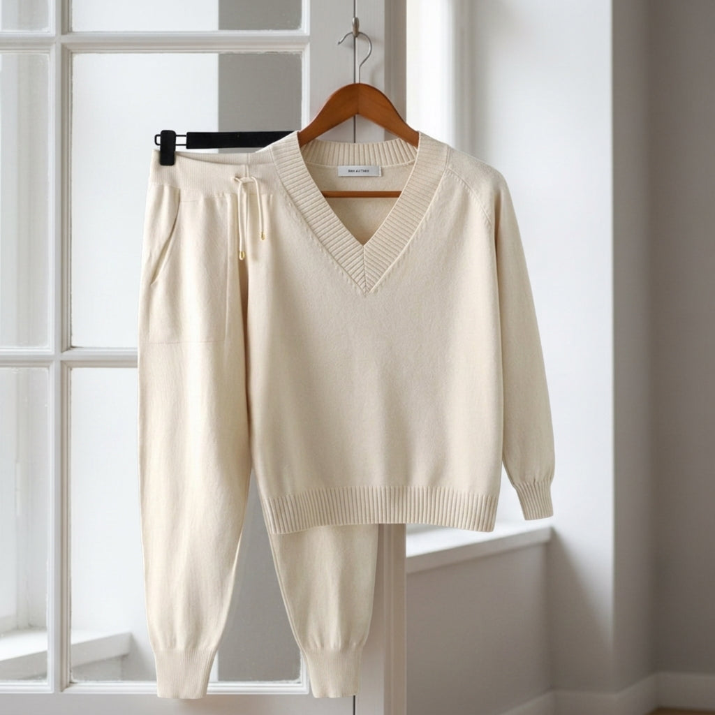 Women's green knit loungewear set