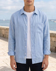 Men's beige linen shirt