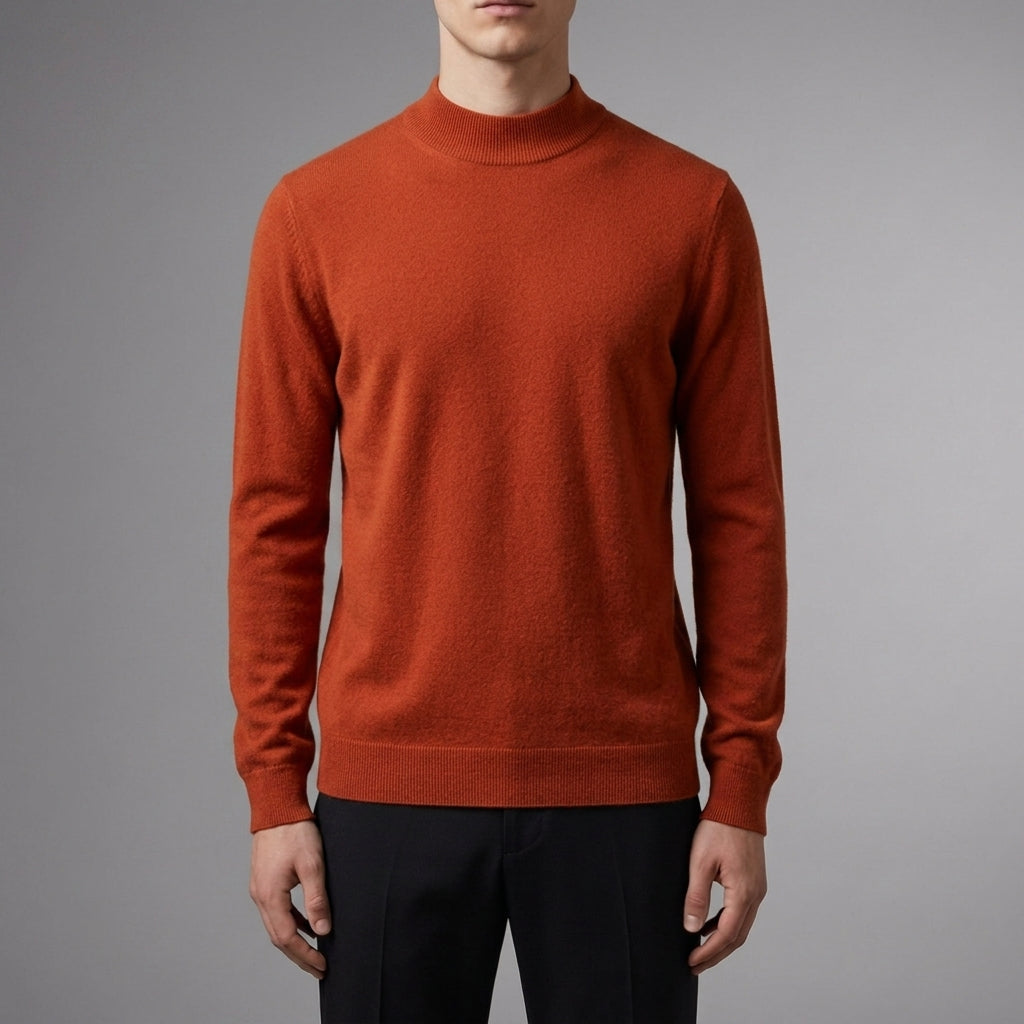 Men's camel cashmere blend sweater