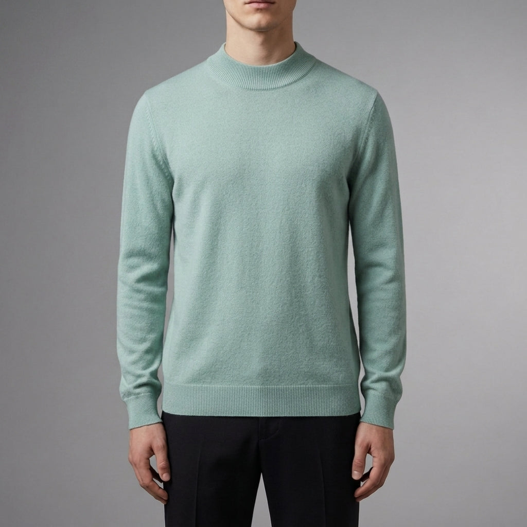 Men's camel cashmere blend sweater