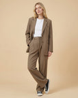 Women’s pink women's blazer and trouser two piece set