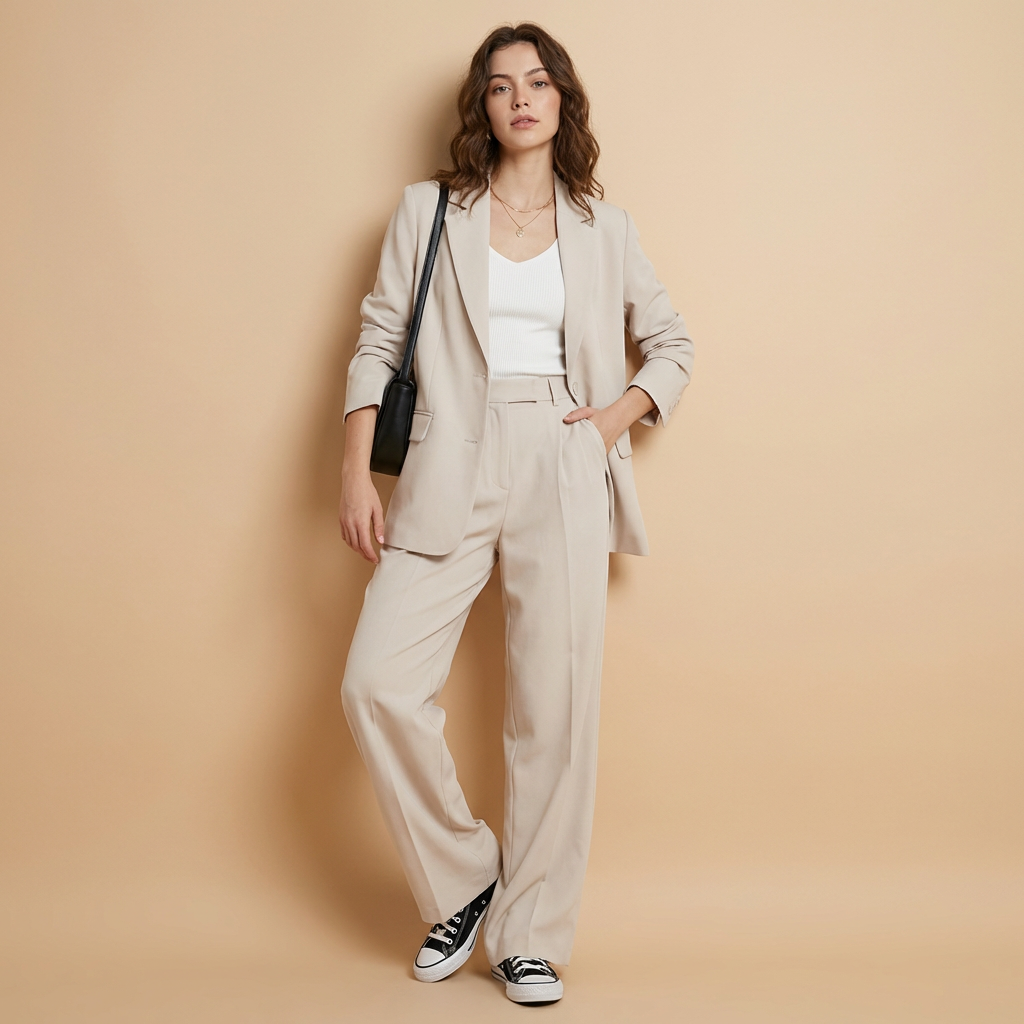Women’s pink women's blazer and trouser two piece set