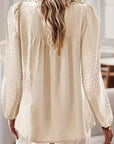 Blouse Long Sleeve Lace Yoke Relaxed Fit 2