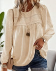 Blouse Long Sleeve Lace Yoke Relaxed Fit 4