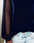 Blouse Long Sleeve Sheer V-Neck Elegant Fit 7