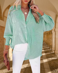 Blouse Striped Long Sleeve Relaxed Fit Top 4