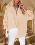 Blouse Striped Long Sleeve Relaxed Fit Top 5