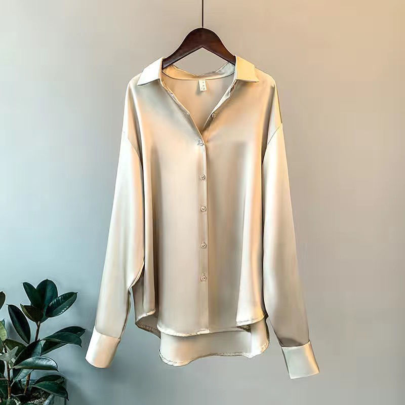 Blouse Women Silk Long Sleeve Classic Design Comfortable Fit Size S-3XL 0