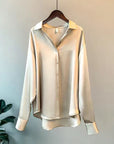 Blouse Women Silk Long Sleeve Classic Design Comfortable Fit Size S-3XL 0