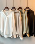 Blouse Women Silk Long Sleeve Classic Design Comfortable Fit Size S-3XL 2