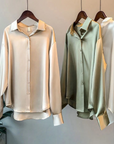 Blouse Women Silk Long Sleeve Classic Design Comfortable Fit Size S-3XL 3