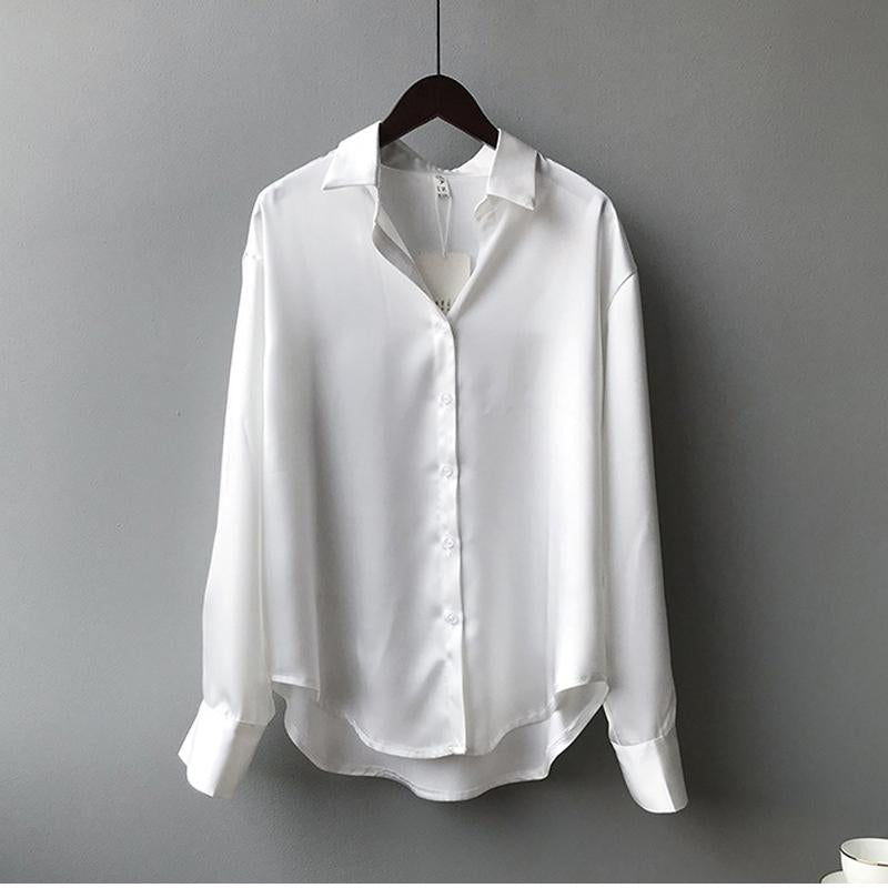 Blouse Women Silk Long Sleeve Classic Design Comfortable Fit Size S-3XL 7
