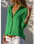 Blouse Women's Long Sleeve Button Closure Relaxed Fit Timeless Style 1
