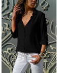 Blouse Women's Long Sleeve Button Closure Relaxed Fit Timeless Style 5