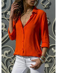 Blouse Women's Long Sleeve Button Closure Relaxed Fit Timeless Style 6