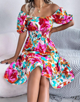 Boho Midi Dress With Off Shoulder Design 0