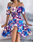 Boho Midi Dress With Off Shoulder Design 1